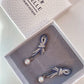 Blue ribbon earrings