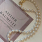 Oval pearl necklace, 6-7mm