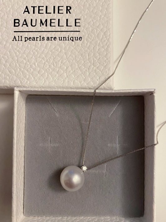 Cristal pearl pendent necklace, 10mm+