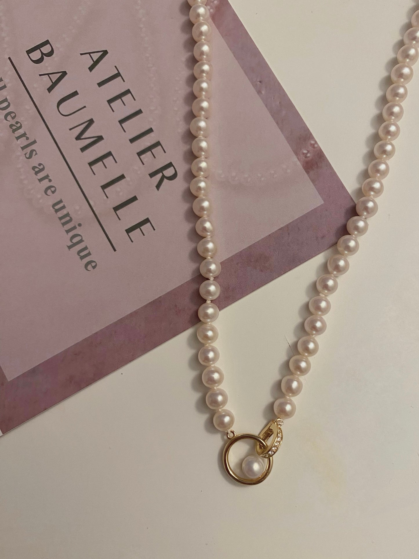 Pendant pearl necklace, 5-5.5mm