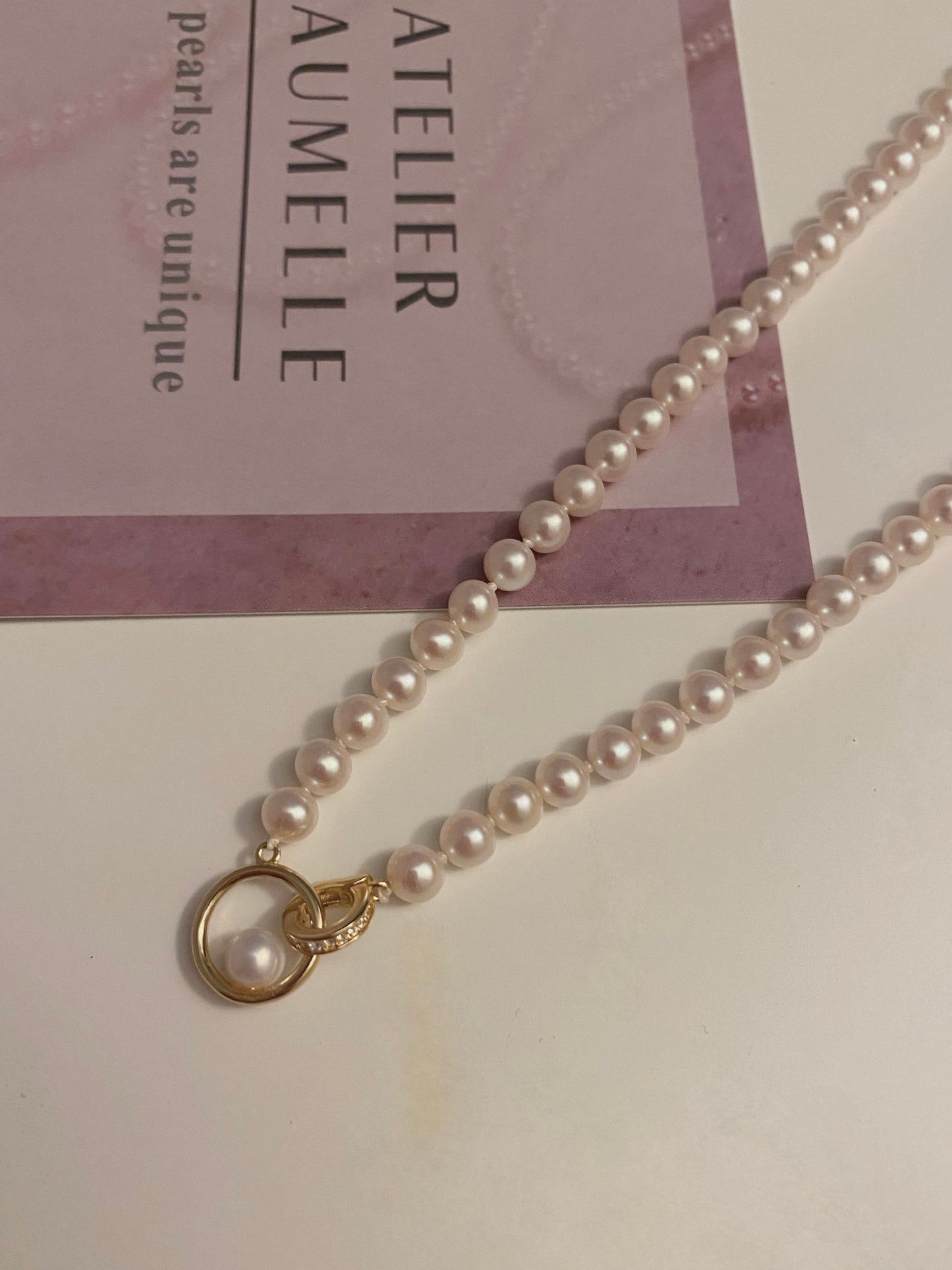 Pendant pearl necklace, 5-5.5mm