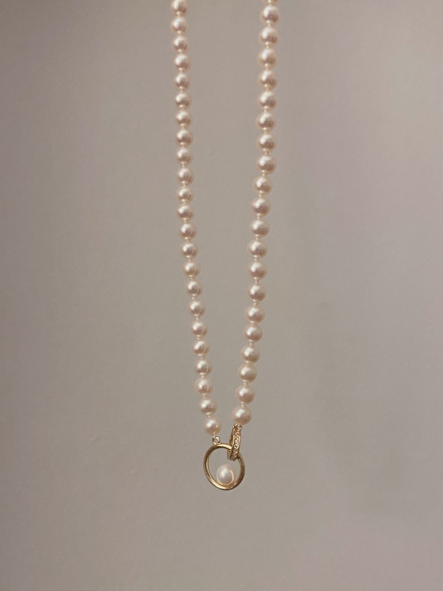 Pendant pearl necklace, 5-5.5mm