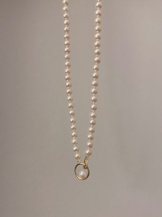 Pendant pearl necklace, 5-5.5mm