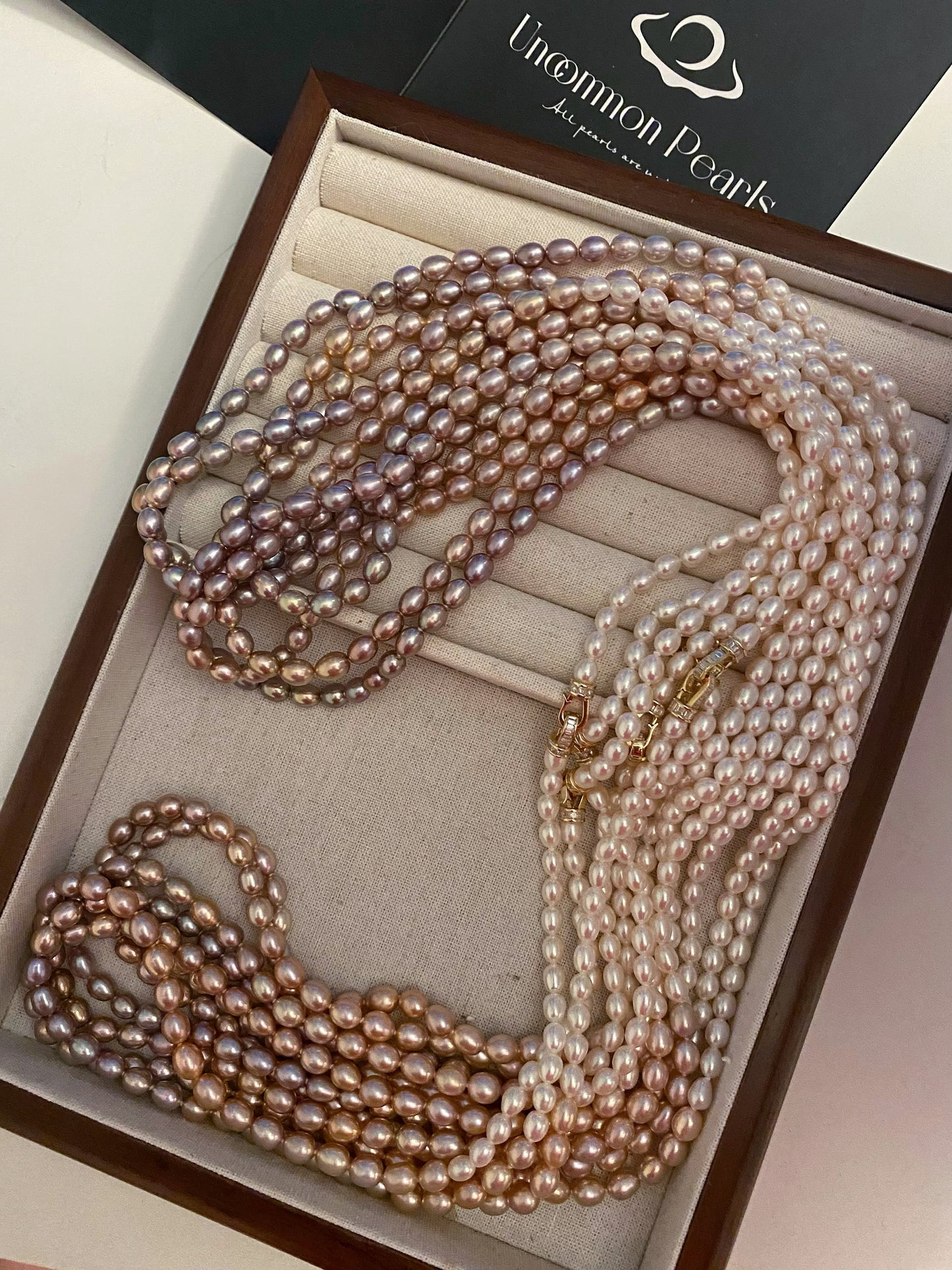 (Special colors) Shikisai pearl rope necklace, 100cm