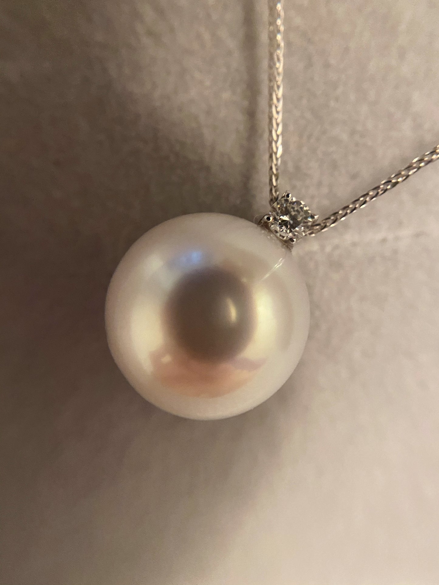 Cristal pearl pendent necklace, 10mm+