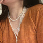 Y necklace with pearls of gradual sizes, 68cm