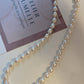 Oval pearl necklace, 6-7mm