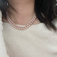 Rose pink / Violet pearl necklace, 4.5-5mm