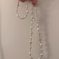 Keshi pearl station necklace (Rare silver blue color)