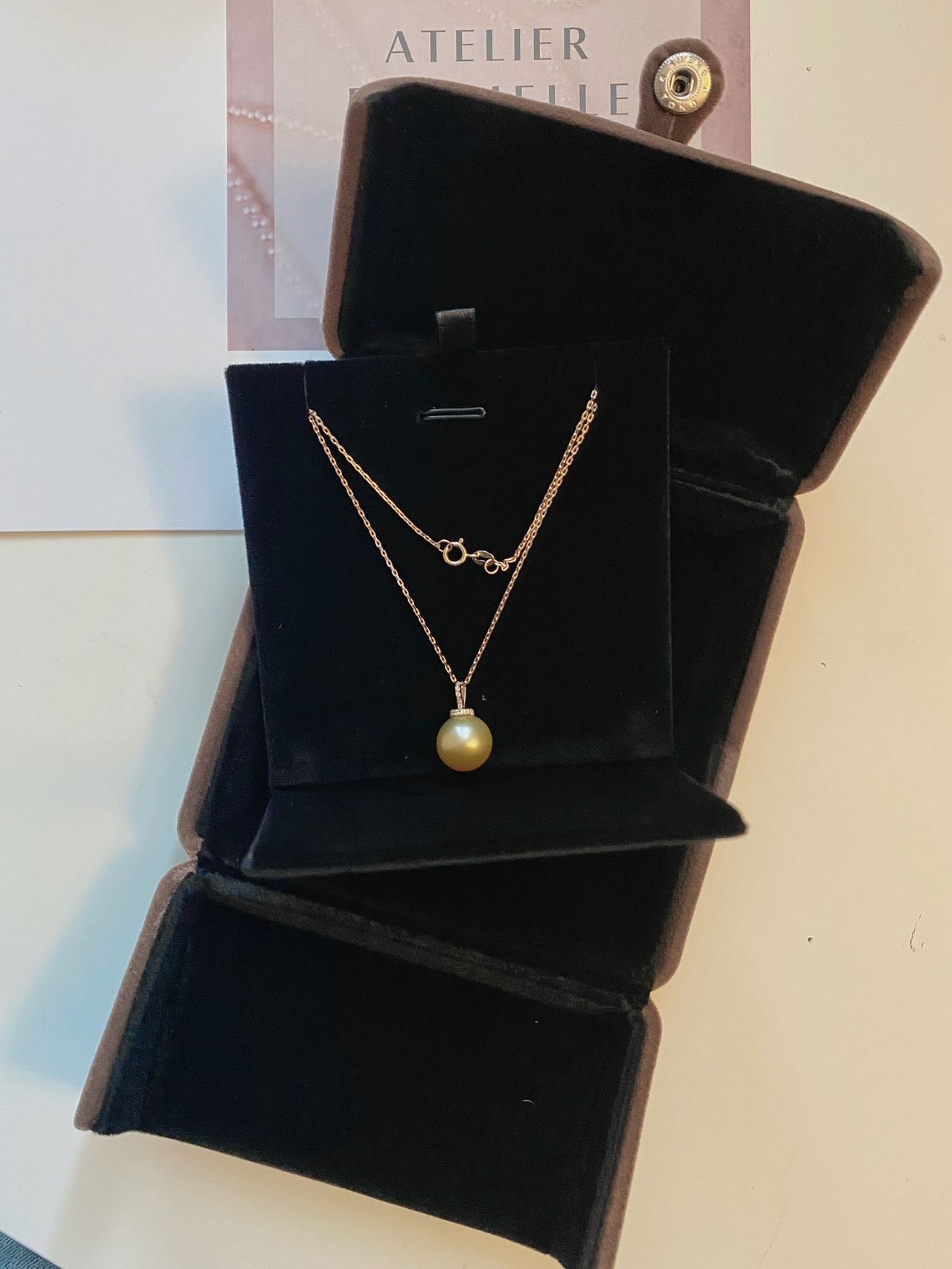 South sea golden pearl pendant necklace 18K GOLD