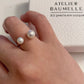 Double pearl ring