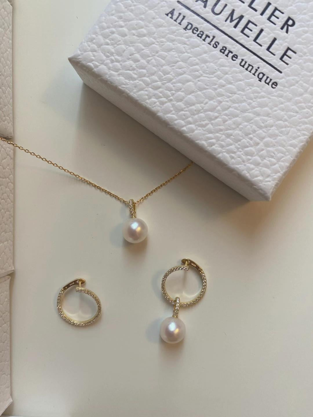 2 in 1, Pendant pearl hoop earrings