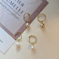 2 in 1, Pendant pearl hoop earrings