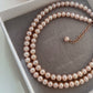 Rose pink / Violet pearl necklace, 4.5-5mm