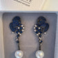 Blue butterfly earrings