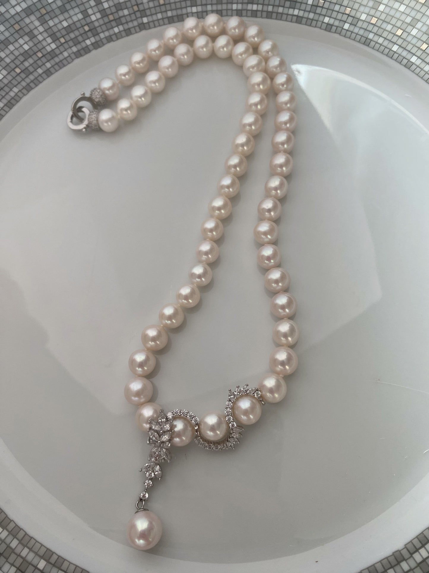 Collier en perles, 8-9mm