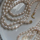 Oval pearl rope necklace, 95cm/120cm