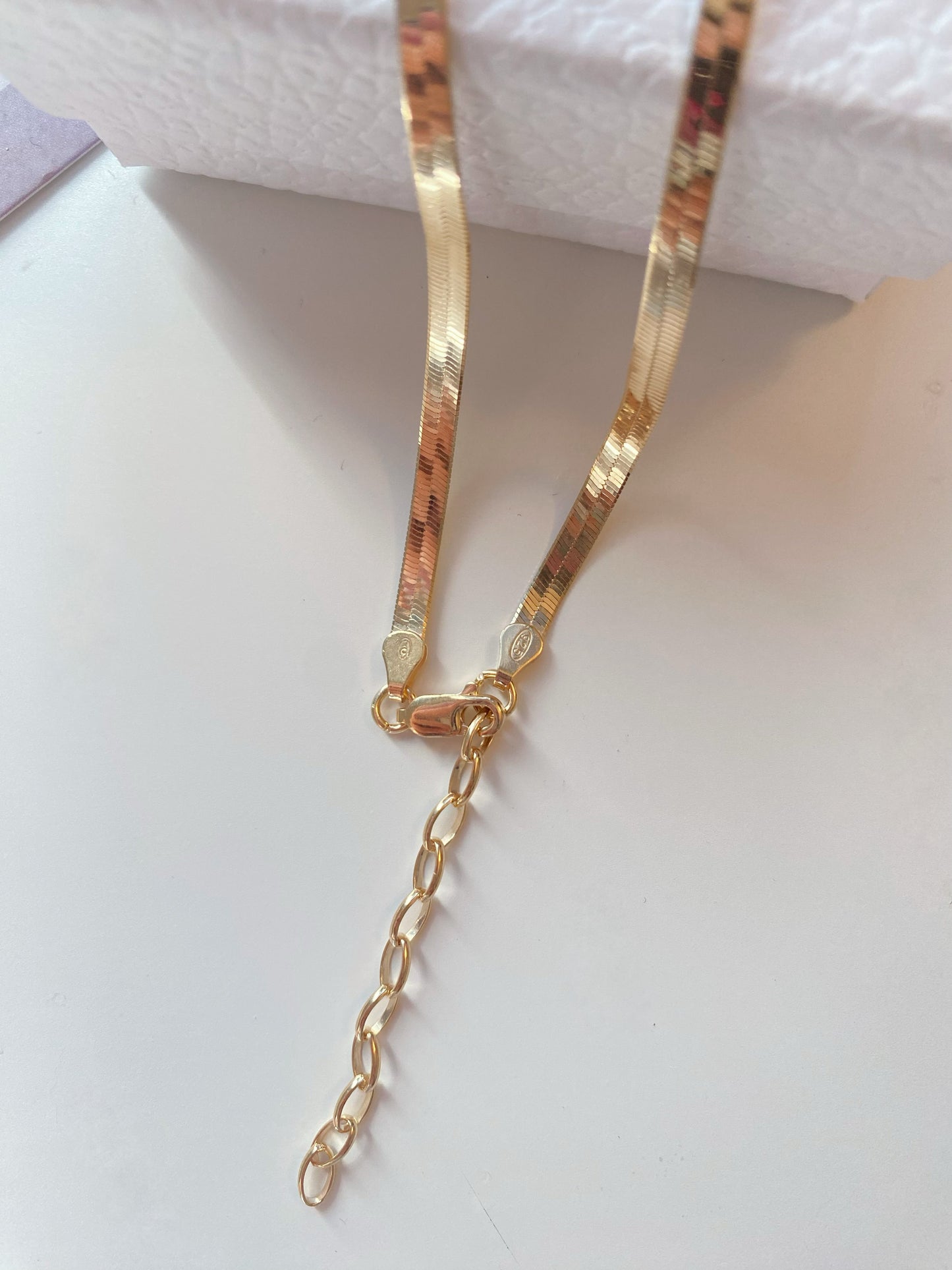 Made in Italy, Flat snake chain necklace 3mm