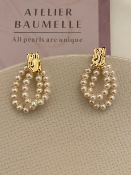 Vintage style hoop stud earrings