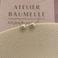 4A+ Button pearls stud earrings