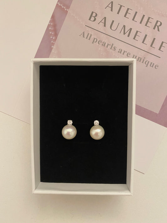 Cristal pearls stud earrings