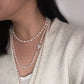 Oval pearl rope necklace, 95cm/120cm