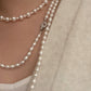 Oval pearl rope necklace, 95cm/120cm