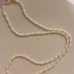 Multi-way use, double-deck pearl necklace, 42-90cm