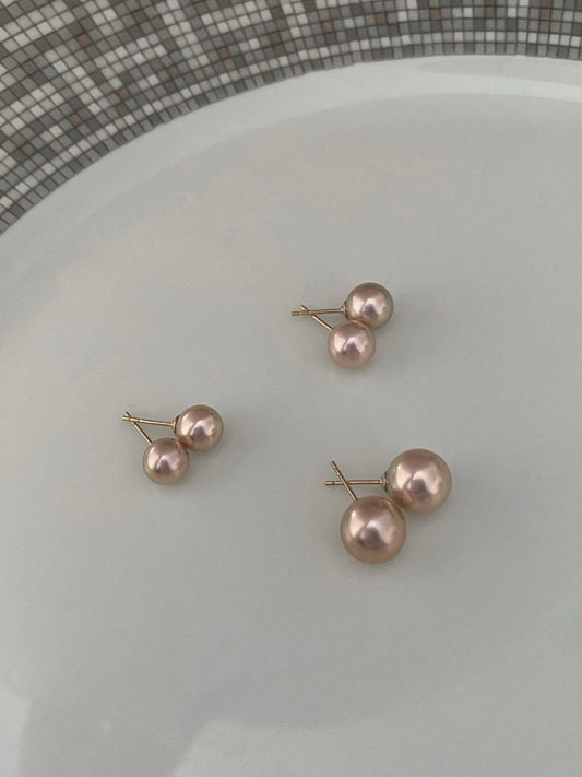 Metallic color stud earrings