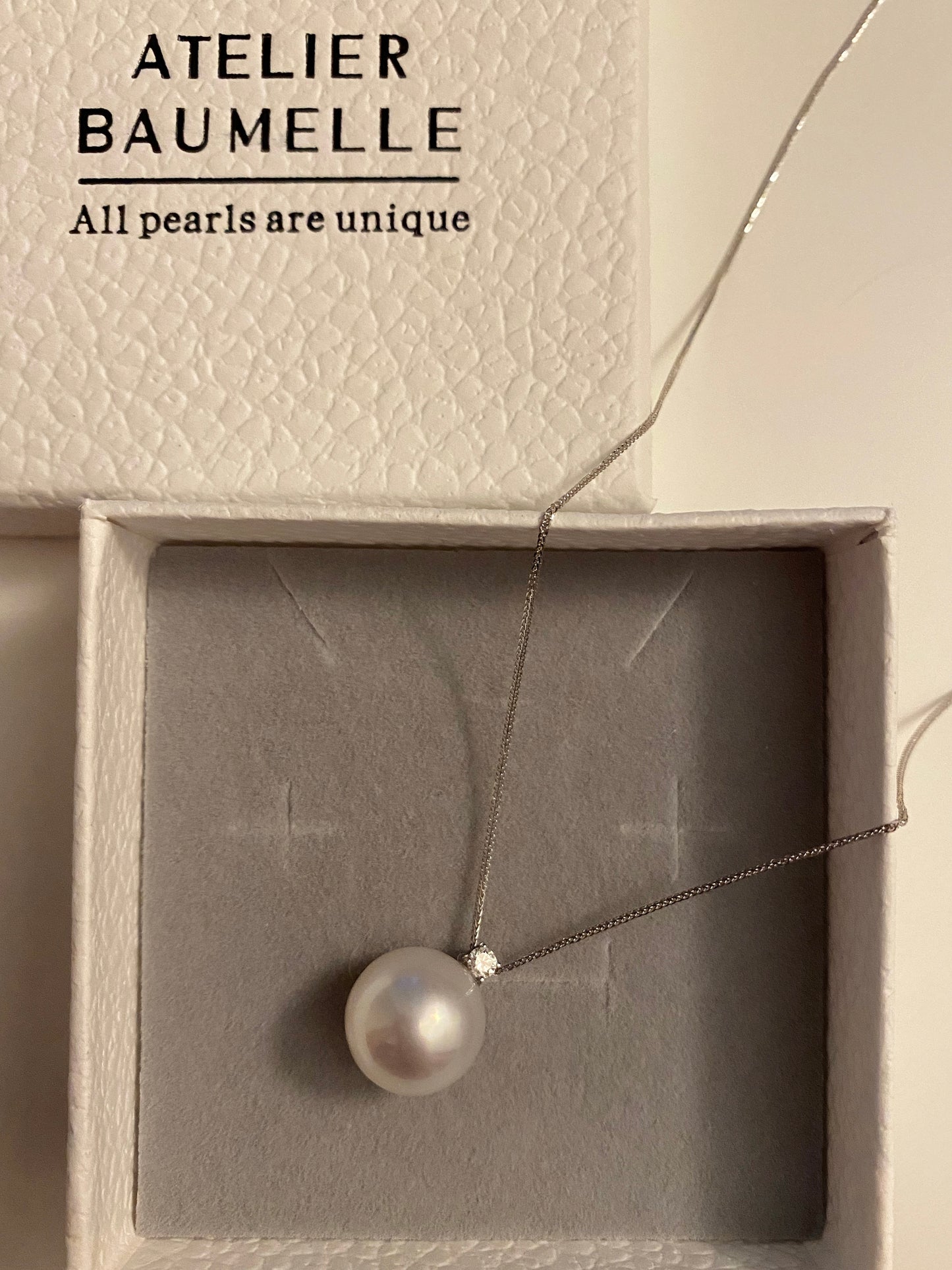 Cristal pearl pendent necklace, 9-10mm