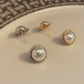 Excellent lustre Mabe pearl stud earring