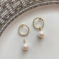 2 in 1, Pendant pearl hoop earrings