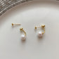 2 in 1, Golden bean pearl earrings