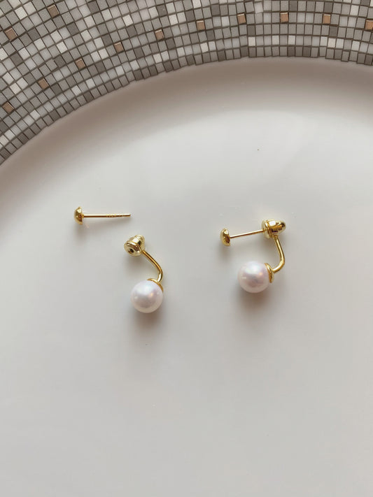 2 in 1, Golden bean pearl earrings