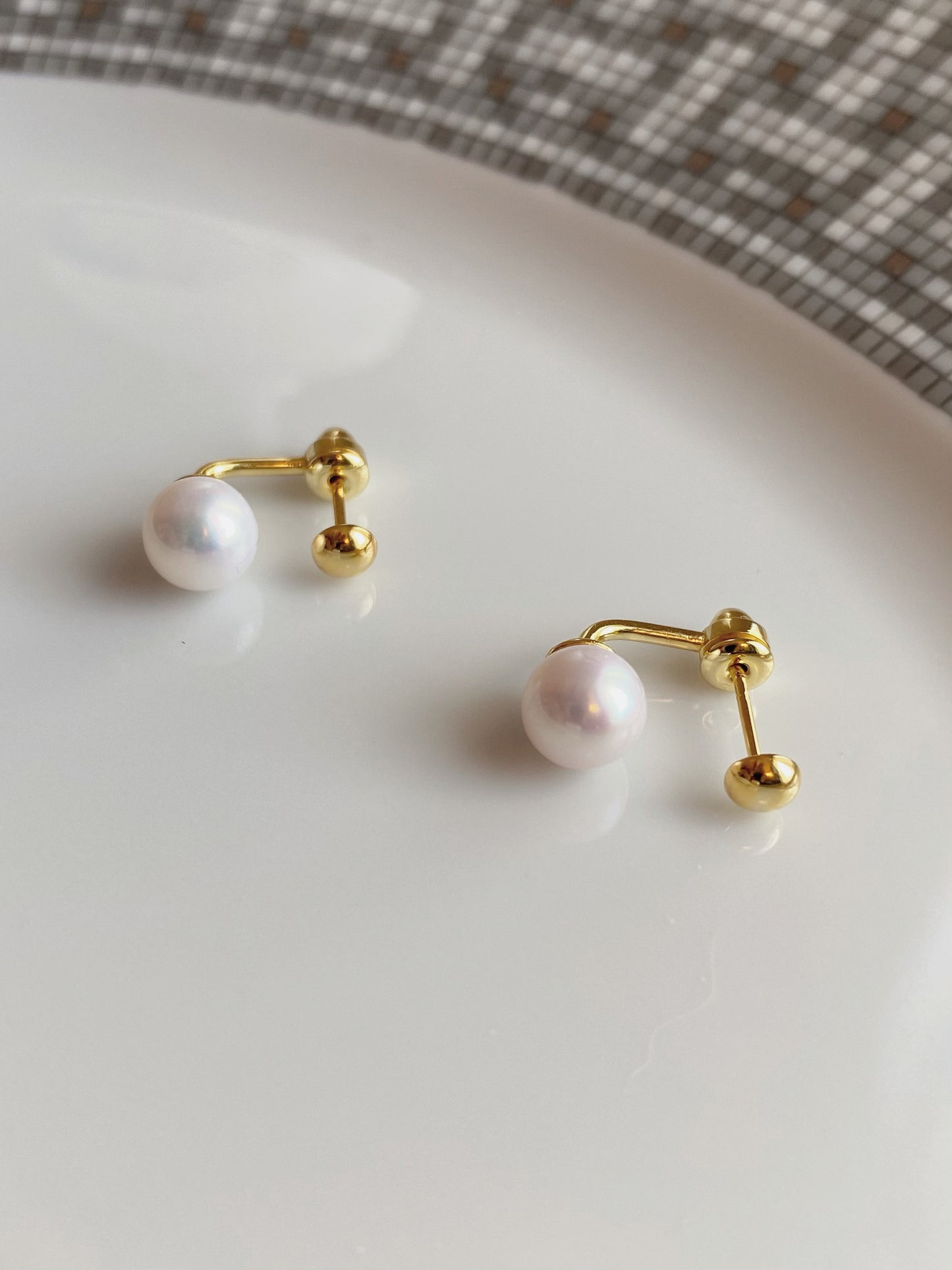 2 in 1, Golden bean pearl earrings