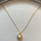 South sea golden pearl pendant necklace 13mm+, 18K GOLD