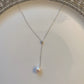 18K white gold, Cristal Y pendant pearl necklace