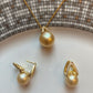 South sea golden pearl pendant necklace 13mm+, 18K GOLD