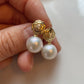 Camellia pearl drop earring