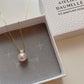 Cristal pearl pendent necklace, 9-10mm