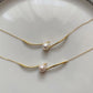 Wave pendant pearl necklace