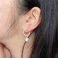 2 in 1, Pendant pearl hoop earrings