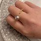 Single pearl balance bar ring