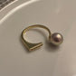 Single pearl balance bar ring