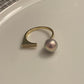 Single pearl balance bar ring