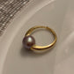 Oval pearl ring