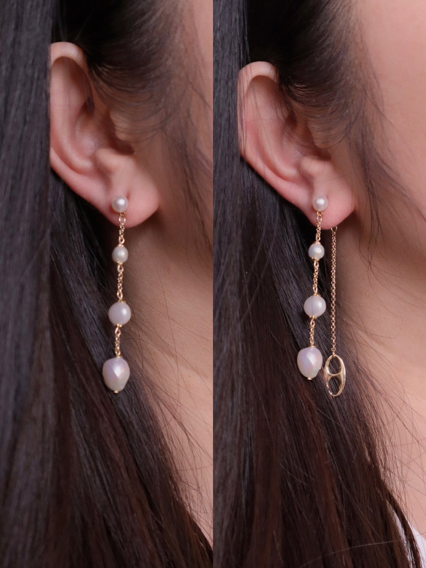 2 in 1, Pearl Drop earrings